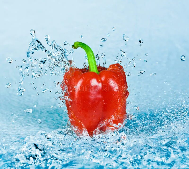 Water pepper. Фрукты и ягоды в брызгах. Вода перец. Перец с каплями. Картинка перец в воде.