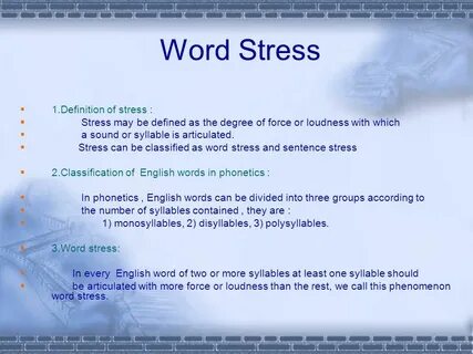 Word stress writing