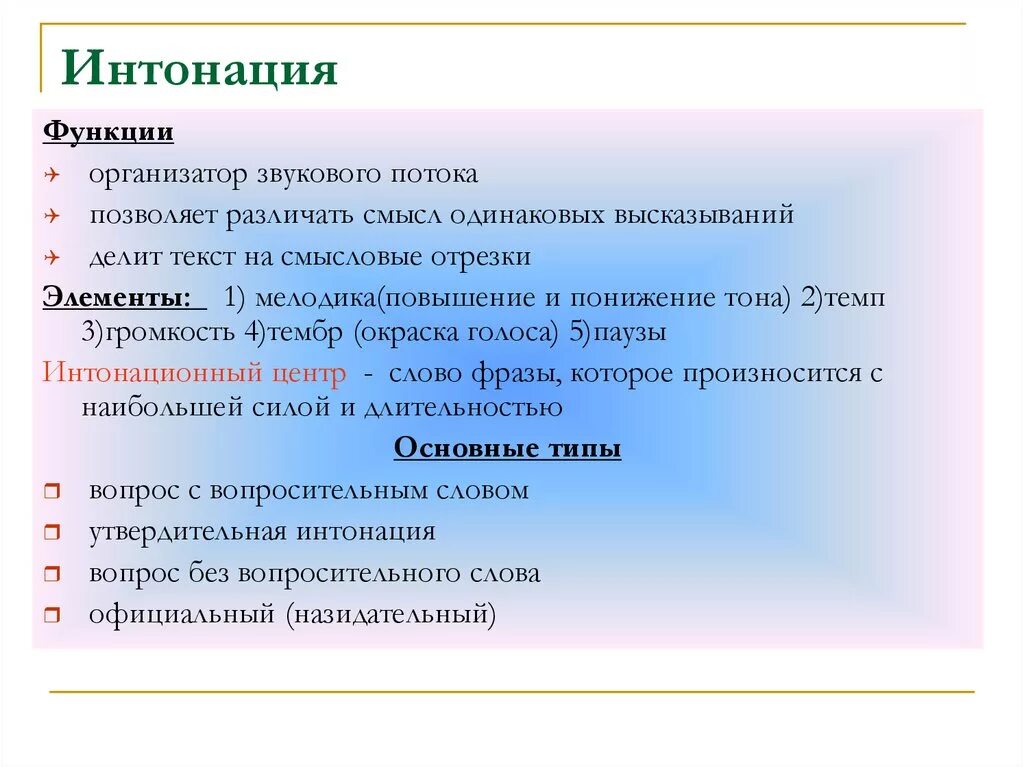 Реплика значение. Интонация. Понятие интонации. Интонация в русском языке. Типы интонации.