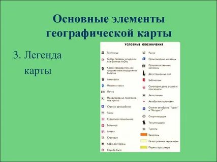 Какую информацию содержит легенда карты география 5