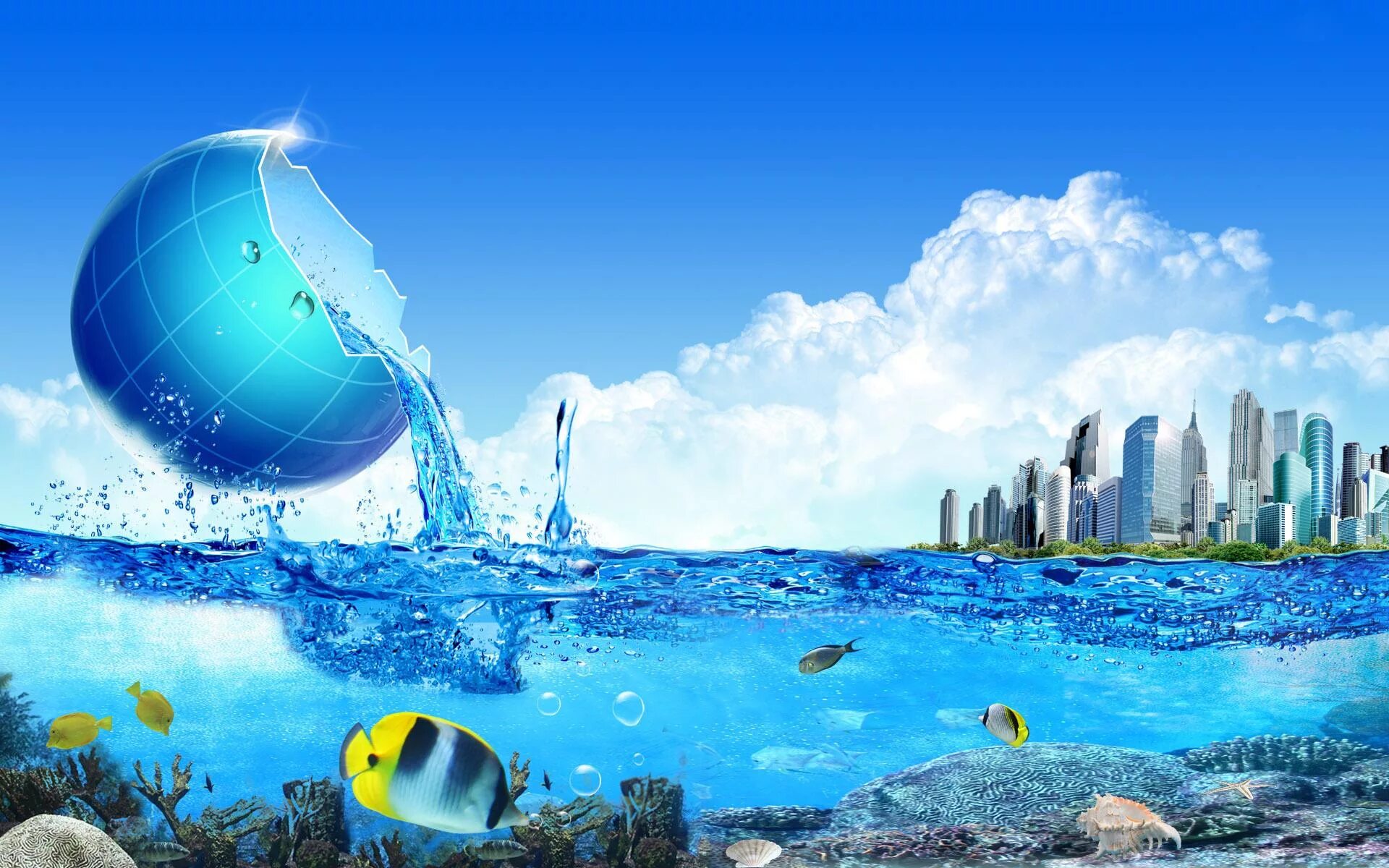 3 d ocean