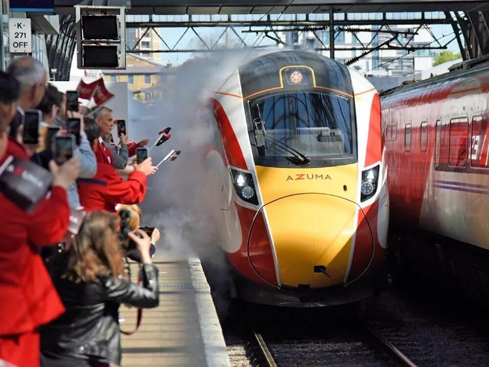 Train arrives at the station