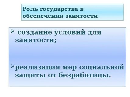 Роль государства в безработице