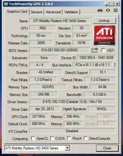 The installed version of the amd