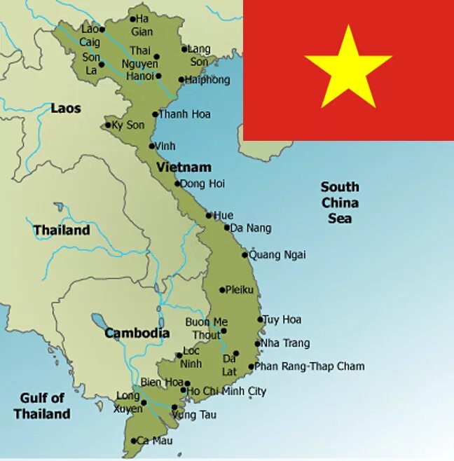Социалистическая Республика Вьетнам на карте. Столица Вьетнама на карте. Вьетнам политическая карта.