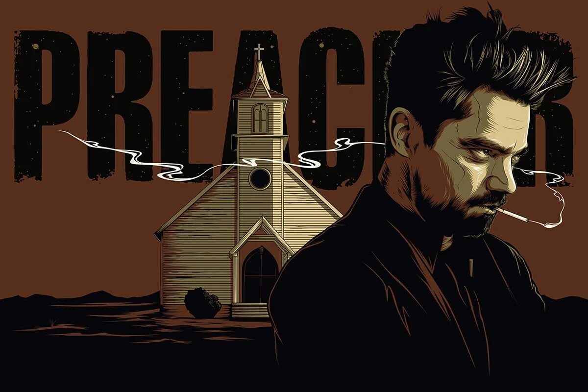 Preacher перевод. Проповедник Джесси Кастер комикс. Проповедник / Пастырь Постер.