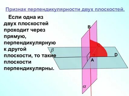 Признак перпендикулярности прямой и плоскости чертеж