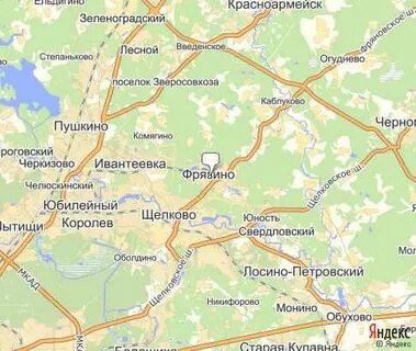Фрязино на карте московской