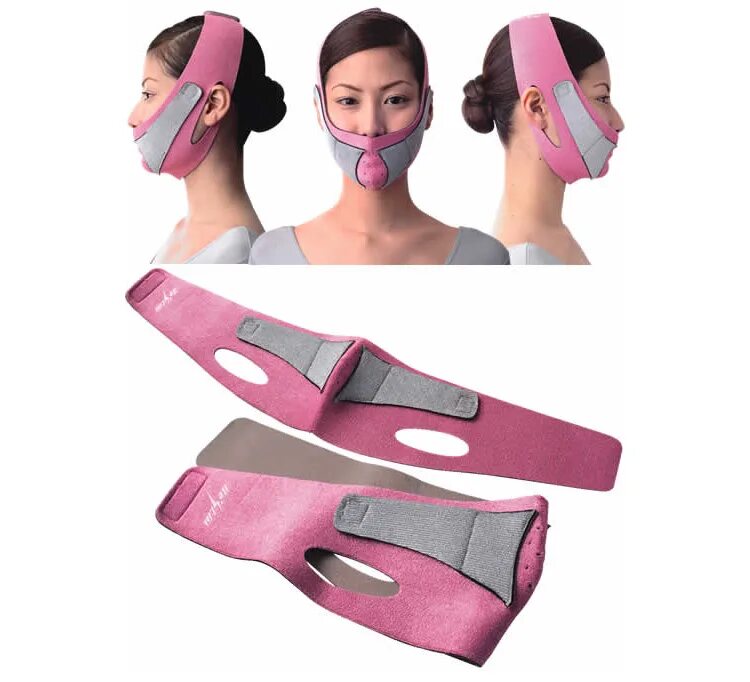 Бандаж для лица как пользоваться. Бандаж для коррекции овала лица nabi. Бандаж для подтяжки овала лица. Бандаж для подбородка. Компрессионная маска для лица бандаж.