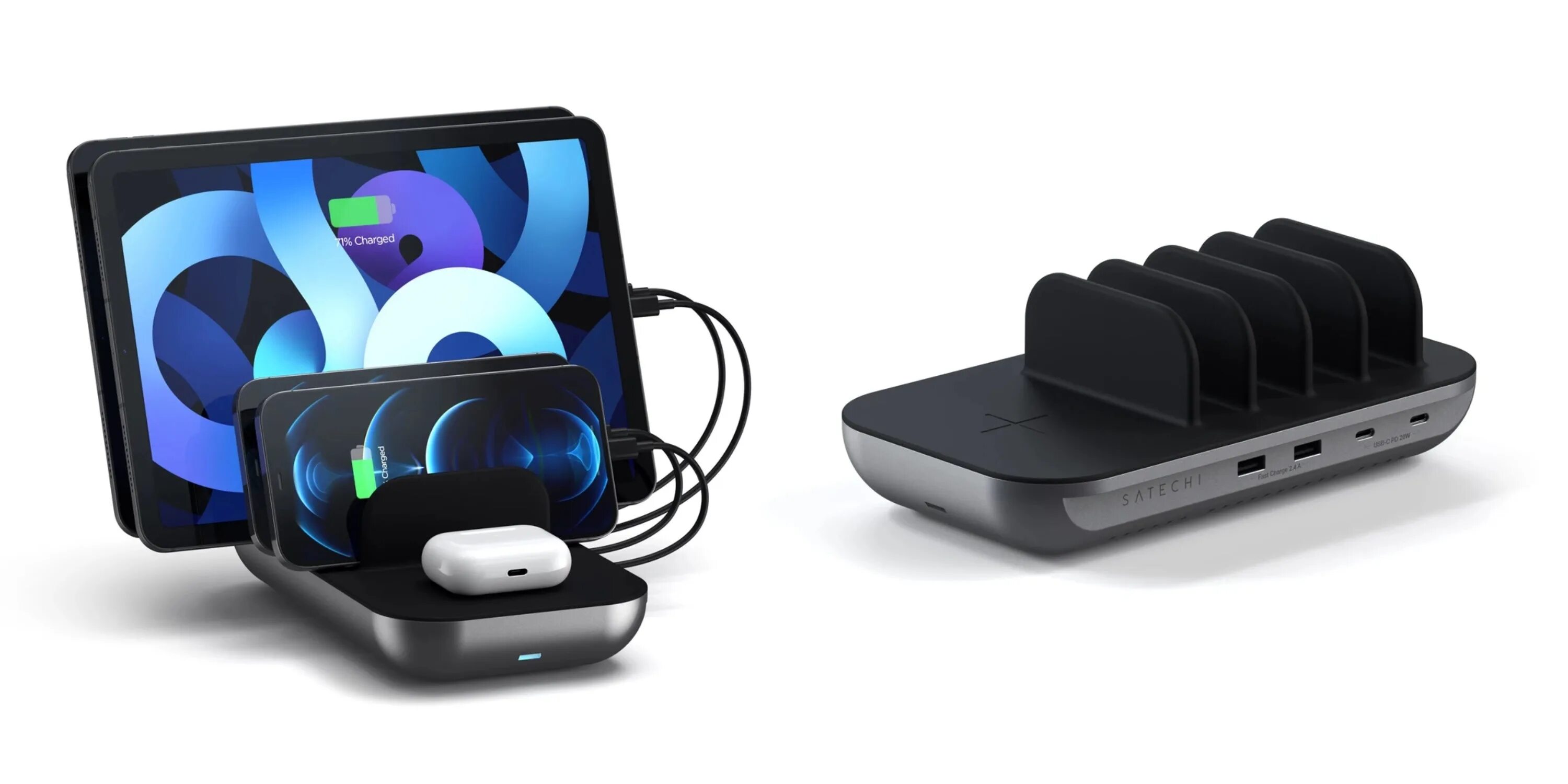 Charge device. Satechi dock5. Satechi dock5 Multi-device Charging Station with Wireless Charging - Space Gray. Зарядная станция Satechi dock5. Док-станция для смартфона Satechi dock5 MULTIDEVICE Charging Station (St-wcs5pm-eu).