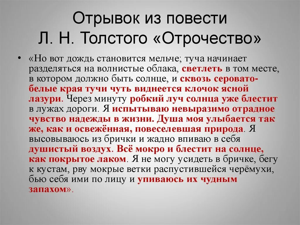 Анализ повести толстого