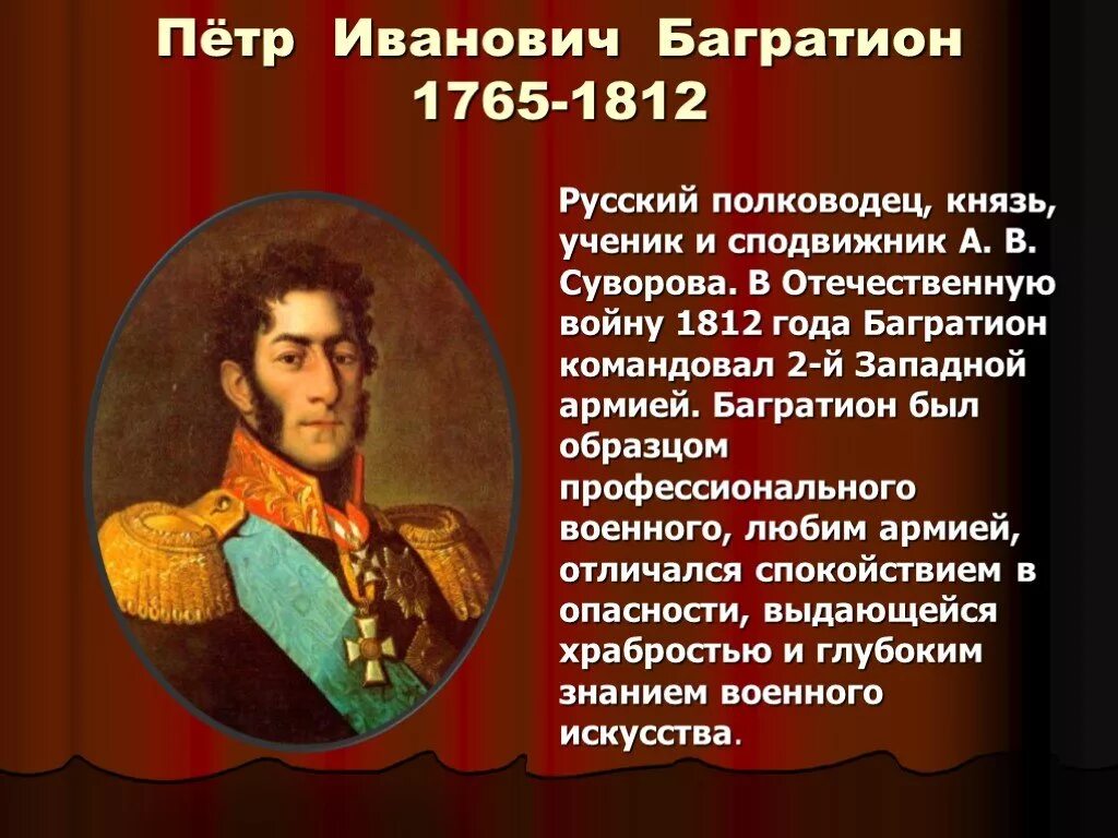 Интернет 1812 года. Герои Отечественной войны 1812 года Багратио. Багратион герой 1812. Герои войны 1812 Багратион.