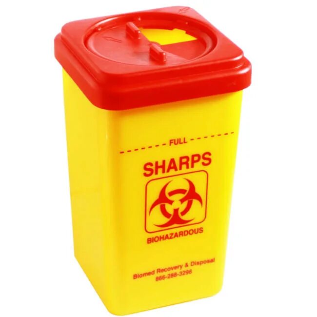 A box of full sharps