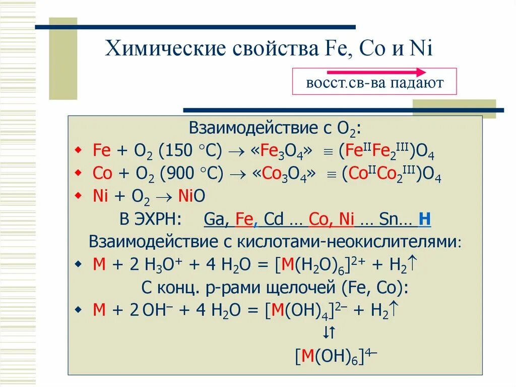 Химические свойства Fe. Взаимодействие с кислотами неокислителями. Co2 3 химических свойства. Fe свойства. Свойства элементов fe