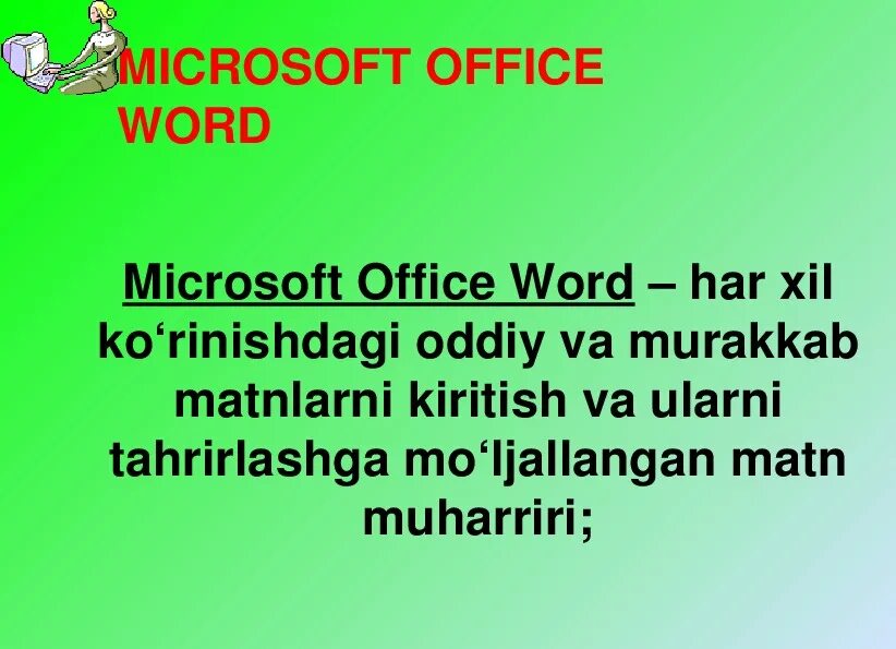 Word dasturi. Microsoft Office Word haqida. Microsoft Word dasturi. Microsoft Word dasturi haqida. Web manzillar haqida tushuncha