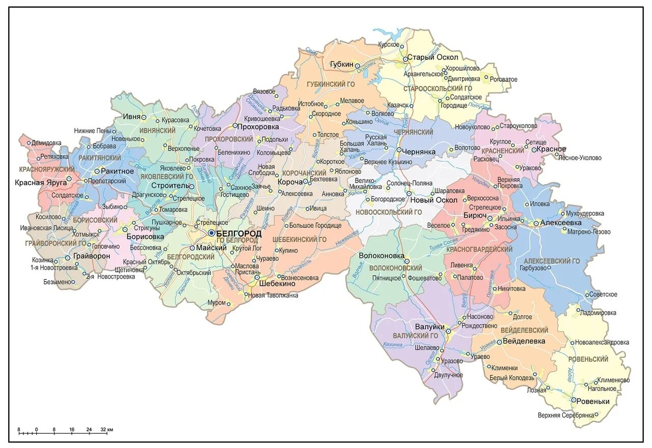 Валуйки где находится. Карта Белгородской области с городами. Карта Белгородской области подробная. Карта Белгородской области граница с Украиной. Белгород карта области.