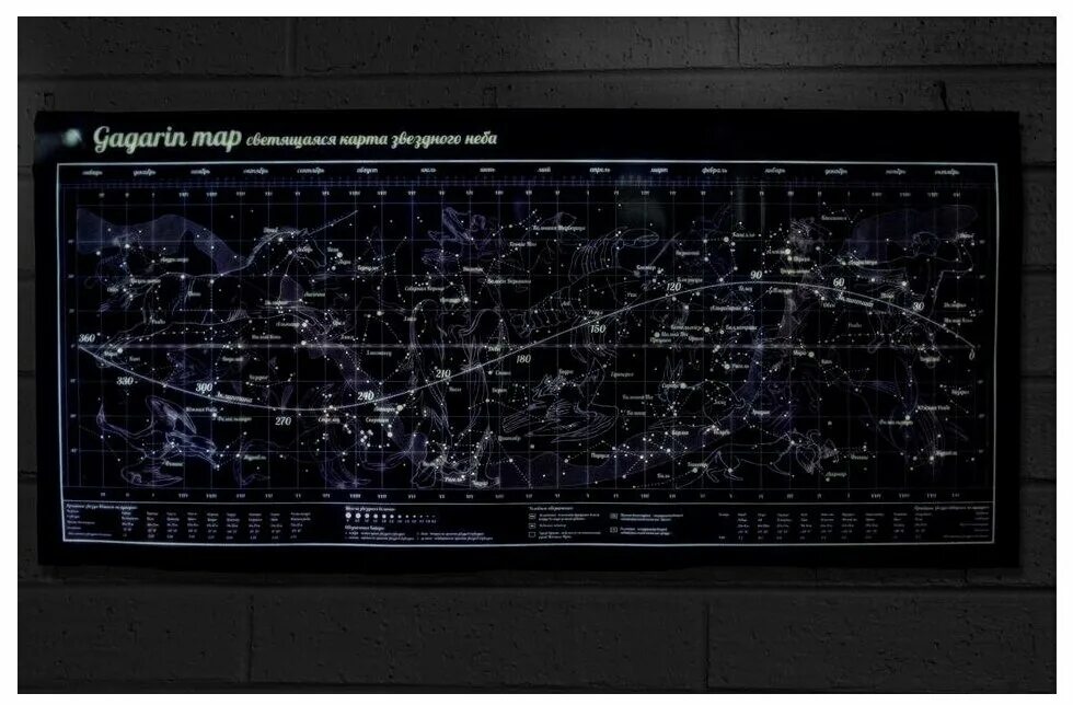 Карта звезд купить. Карта звездного неба Gagarin Map. Gagarin Map светящаяся карта звездного. Светящаяся карта звездного неба. Люминесцентная карта звездного неба.