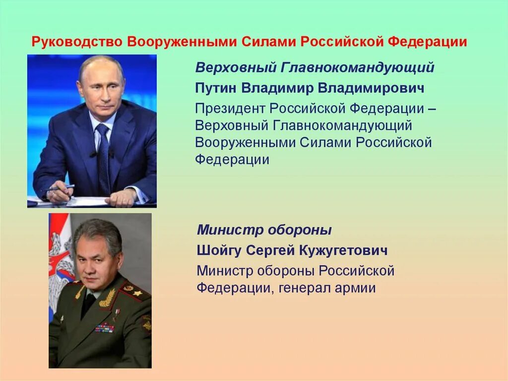 Назначает высшее командование вооруженных сил рф кто. Руководство Вооруженных сил РФ. Руководство и управление вооруженными силами РФ. Командование вооруженными силами РФ Верховный.