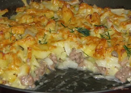 Сколько запекать фарш с картошкой
