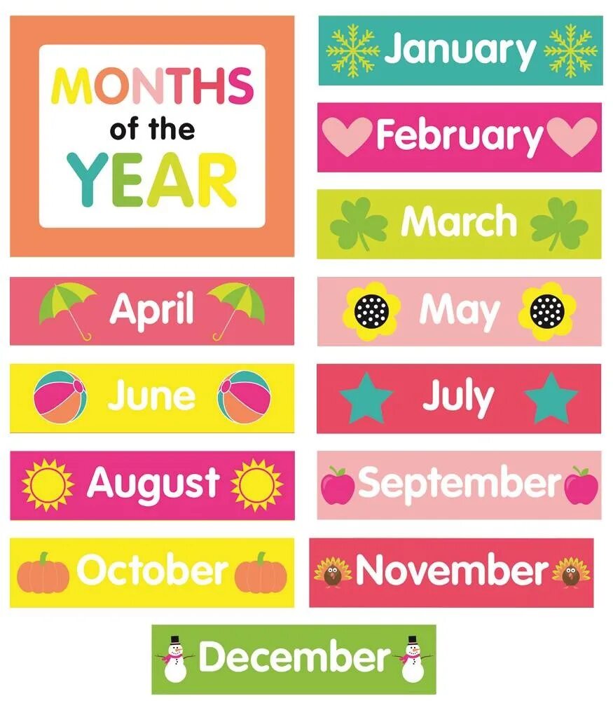 Months of the year. Плакат months. Months names. Months карточки.