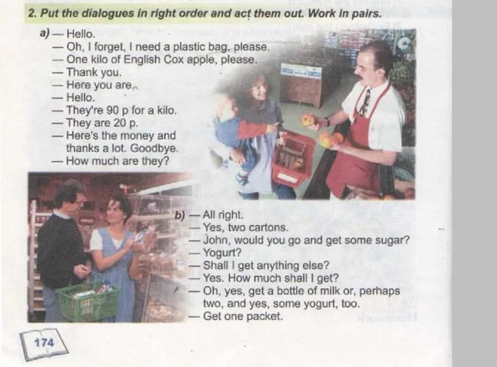 In pairs read out the dialogue. In pairs read out the dialogue