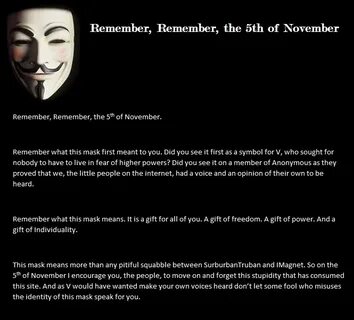 Remember remember вин