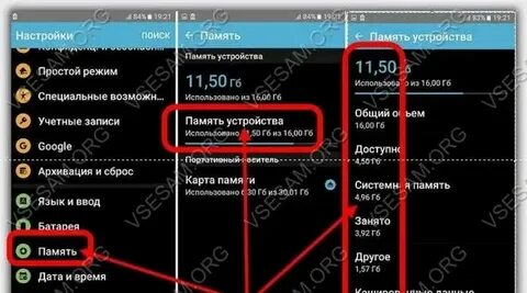Как узнать оперативную память андроида