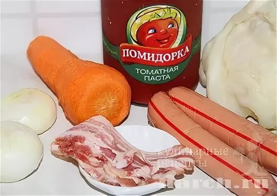 Сосиски с капустой по немецки