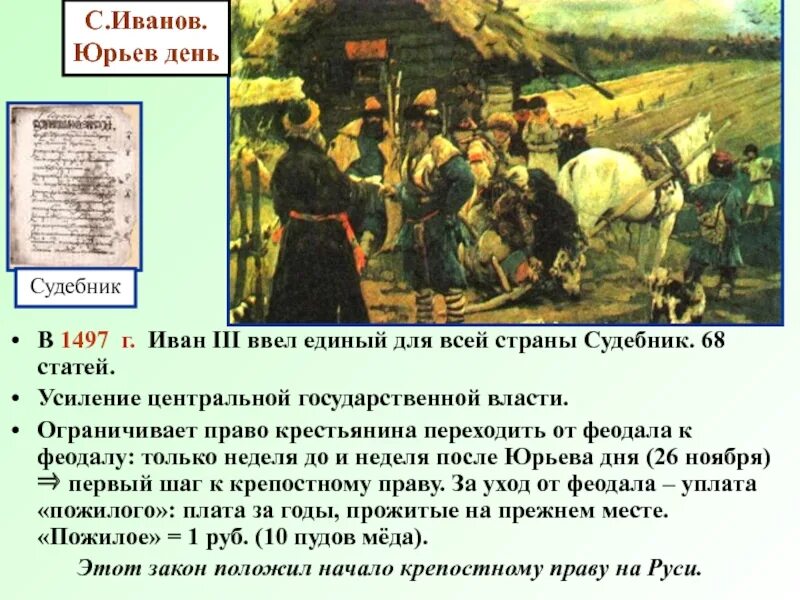 Заповедные лета при иване. Юрьев день. Юрьев день Иванов. «Юрьев день! Юрьев день!»,.