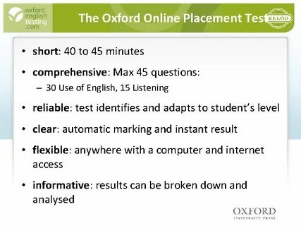 Oxford testing