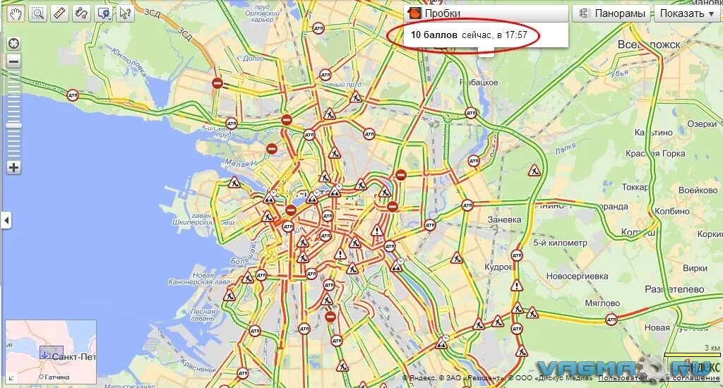 пробки баллы сейчас