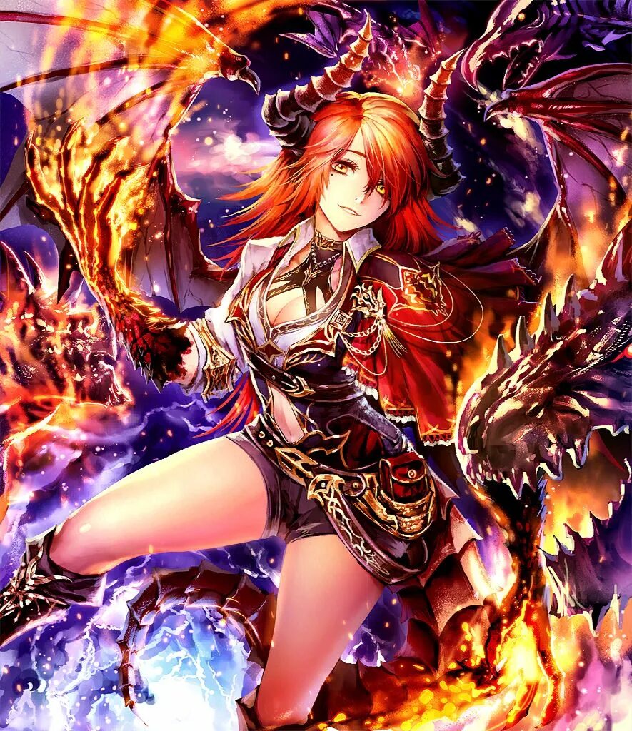 Cygames shadowverse дракон. Shadowverse аниме 2020. Shingeki no bahamut королева вампиров. Аниме бахамут рагнарек феникс. Аниме демон элементаль.