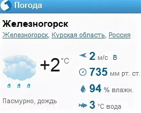 Точно погода железногорск