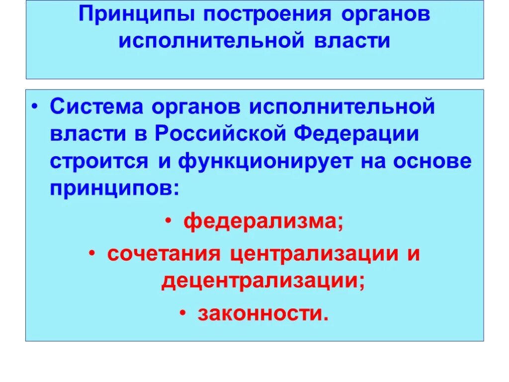 Система построения органов исполнительной власти