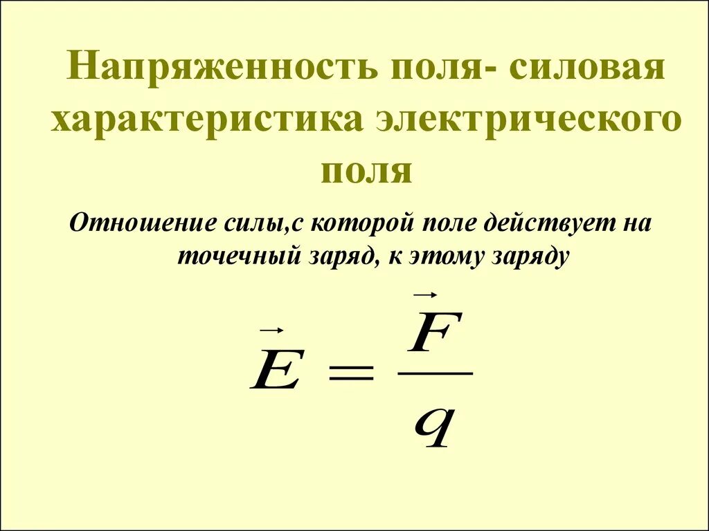 Значение электрического поля формула. Значение электрического поля формула