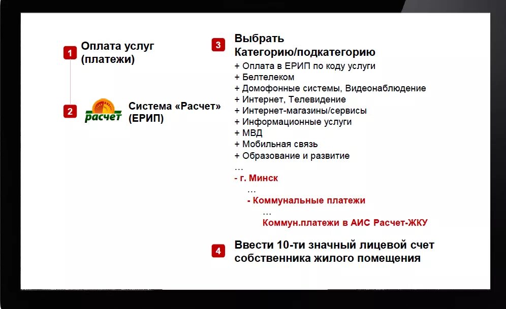 АИС «расчёт-ЖКУ». Платеж через ЕРИП. Расчет'' (ЕРИП). Выбрать услугу. Аис расчет