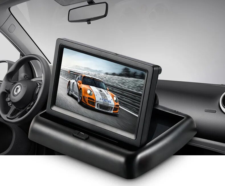 Car 4.3\' TFT LCD Color Rearview Monitor. Car Rearview LCD Monitor складной. Автомобильный монитор TFT-LCD 4.3" раскладной ZD-430. Car Rearview Camera TFT Monitor. Выдвижной экран в машину