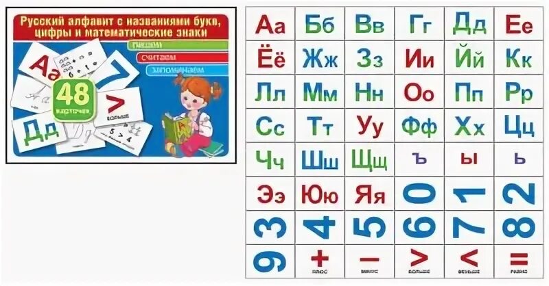 Карточки с алфавитом и цифрами