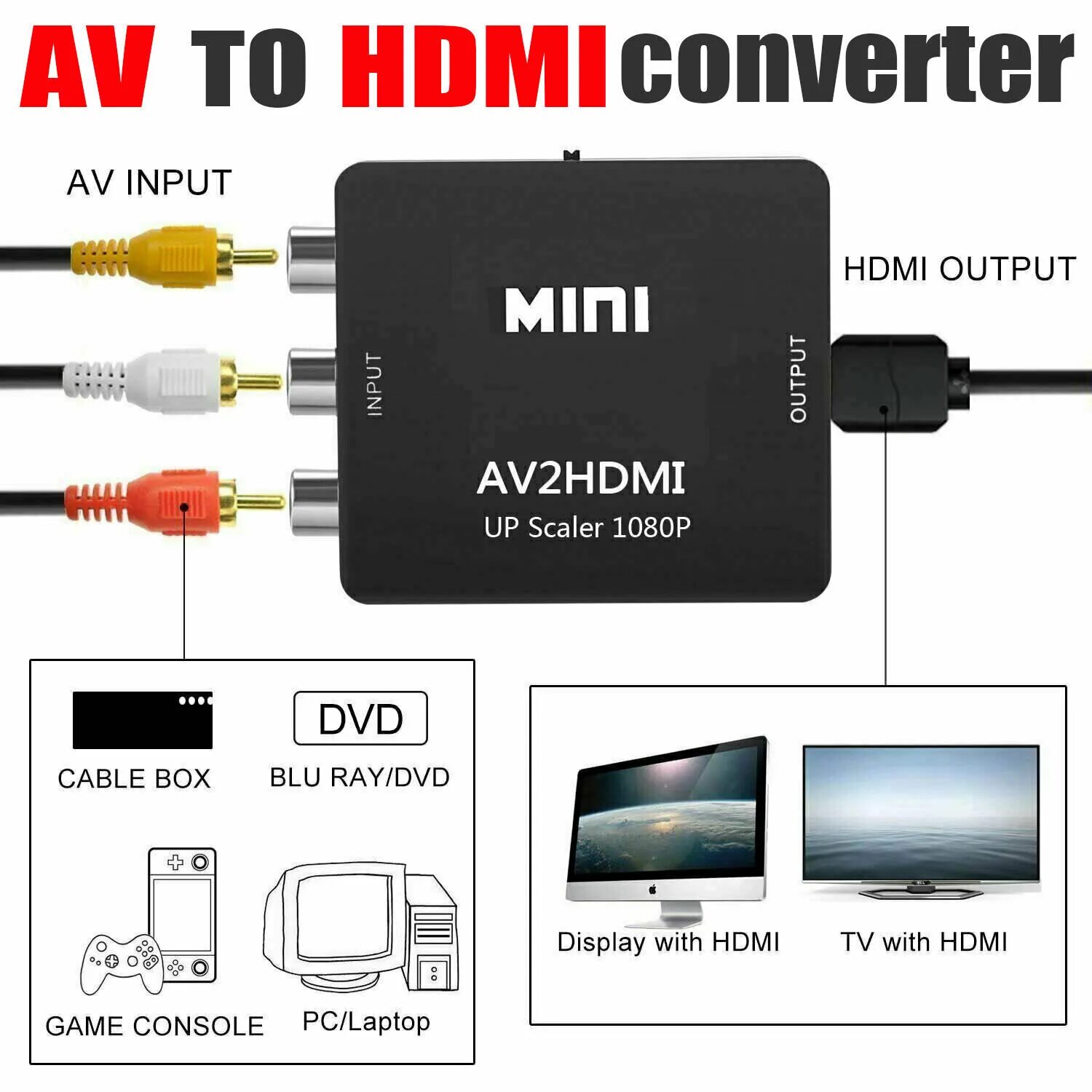 Hdmi input. Композитный av cvbs 3rca to hdmi adapter. mini hdmi 2av переходник. mini hdmi to cvbs. контроллер av2hdmi upscaler 1080p.