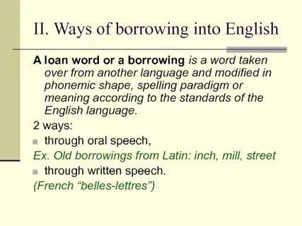 Borrowing words