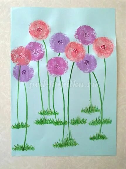 Техника рисования цветка детьми