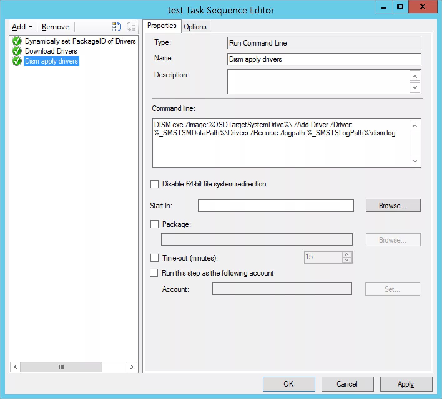 Run the command file