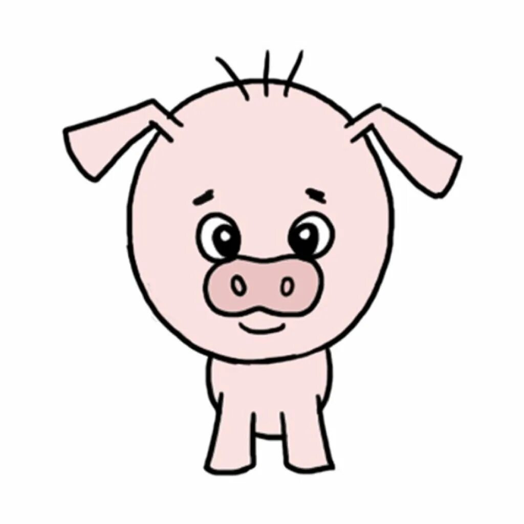 Просто свинка. Поросенок мультяшный. Рисование для детей поросенок. Свинья рисунок. Свинья рисовать.