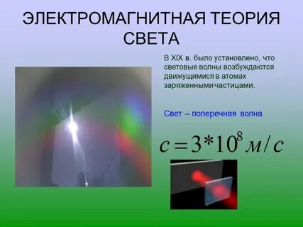 Основные положения электромагнитной теории света