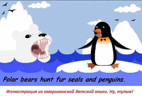 Медведи охотятся на пингвинах
