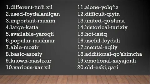 Tarjima ingliz uzbek