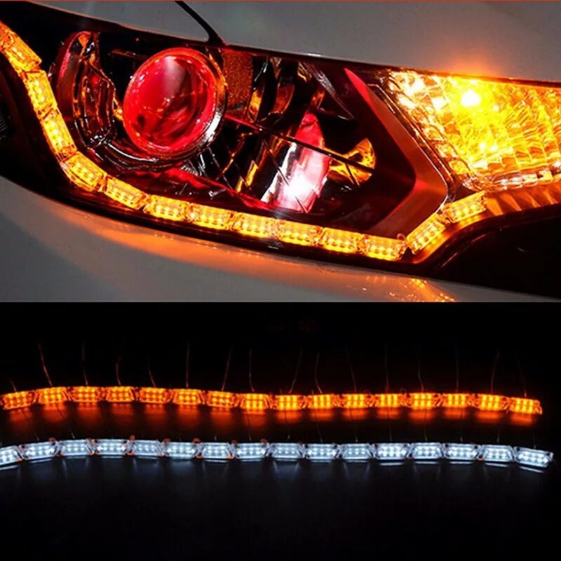 Led фара с поворотником. Дхо и поворотник лед led 60см - 2ш. светодиодный сигнал поворота pmma.