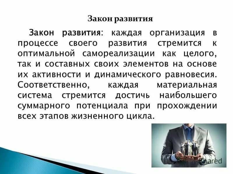 Закон развития бизнеса