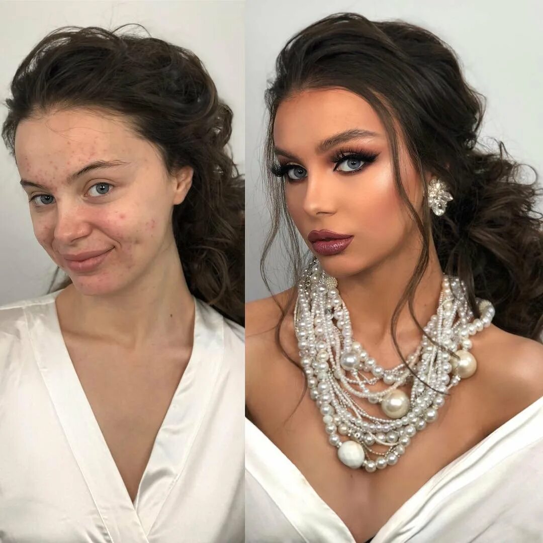 Преображение после макияжа