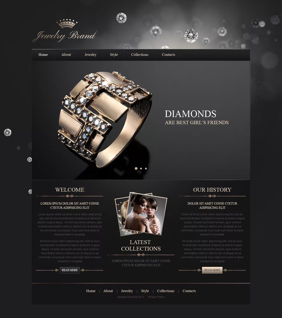 лендинг для ювелирного салона. брендовые серебряные украшения. интернет сайт ювелирных украшений. ювелирные украшения. современные ювелирные украшения.